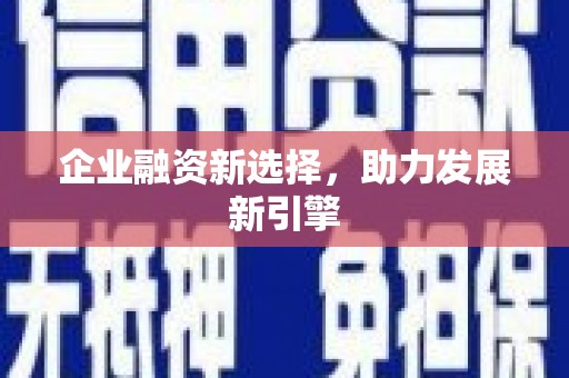 镇安企业融资新选择，助力发展新引擎
