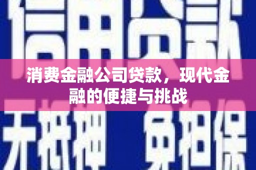 镇安消费金融公司贷款，现代金融的便捷与挑战