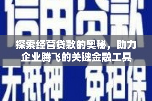 镇安探索经营贷款的奥秘，助力企业腾飞的关键金融工具