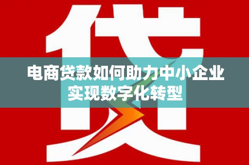 镇安电商贷款如何助力中小企业实现数字化转型
