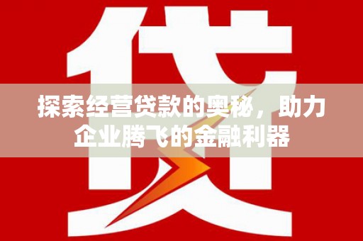 镇安探索经营贷款的奥秘，助力企业腾飞的金融利器