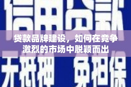 镇安贷款品牌建设，如何在竞争激烈的市场中脱颖而出