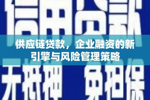 镇安供应链贷款，企业融资的新引擎与风险管理策略