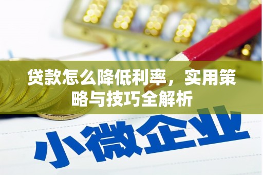 镇安贷款怎么降低利率，实用策略与技巧全解析