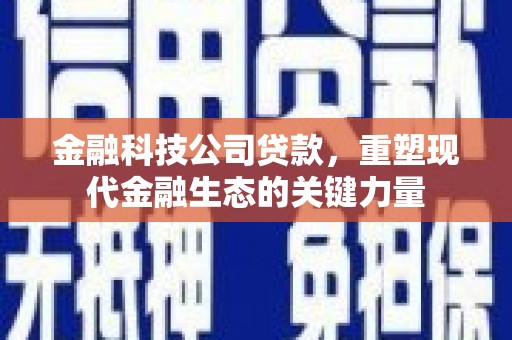 镇安金融科技公司贷款，重塑现代金融生态的关键力量