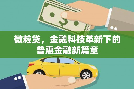 镇安微粒贷，金融科技革新下的普惠金融新篇章