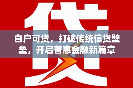 镇安白户可贷，打破传统信贷壁垒，开启普惠金融新篇章