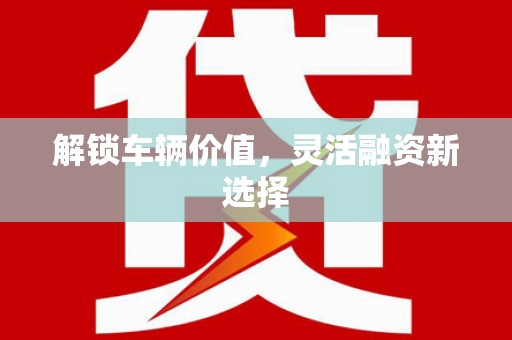 镇安解锁车辆价值，灵活融资新选择