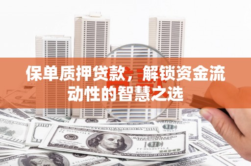 镇安保单质押贷款，解锁资金流动性的智慧之选